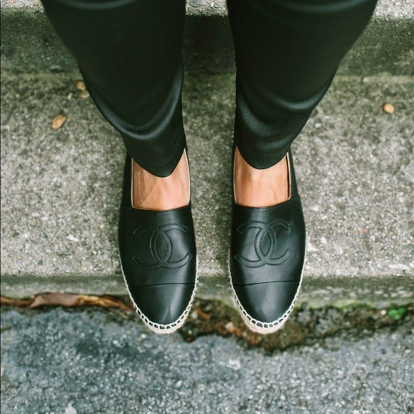 CHANEL Shoes - 💜New Chanel Black Leather Espadrilles💜